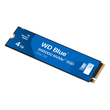 Unidad de estado sólido SSD interno WD blue s5000 4 TB m.2 2280 NVMe PCIe gen4 x4 lect.5500mbs escrit.5000mbs tbw1200