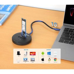 Gabinete QuickDock Manhattan USB-C 2ptos SSD M.2 NVMe
