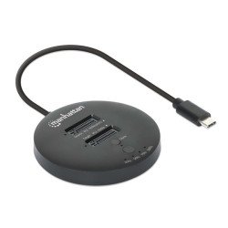 Gabinete QuickDock Manhattan USB-C 2ptos SSD M.2 NVMe