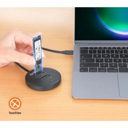 Gabinete QuickDock Manhattan USB-C 2ptos SSD M.2 NVMe