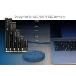 Gabinete QuickDock Manhattan USB-C 2ptos SSD M.2 NVMe