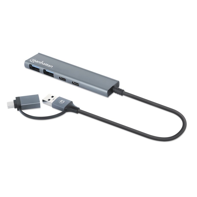HUB Manhattan USB-A C V3.2 2 Puertos A 2 Puertos C 5 Gbps