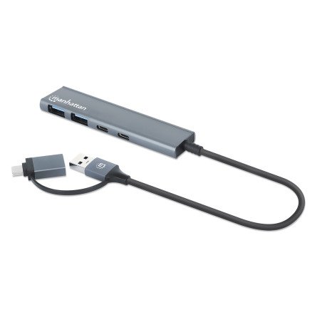 HUB Manhattan USB-A C V3.2 2 Puertos A 2 Puertos C 5 Gbps