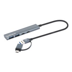 HUB Manhattan USB-A C V3.2 2 Puertos A 2 Puertos C 5 Gbps