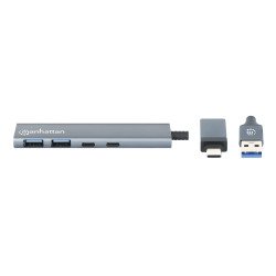 HUB Manhattan USB-A C V3.2 2 Puertos A 2 Puertos C 5 Gbps