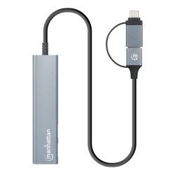 HUB Manhattan USB-A/C V3.2 2 Puertos A 2 Puertos C 5 Gbps