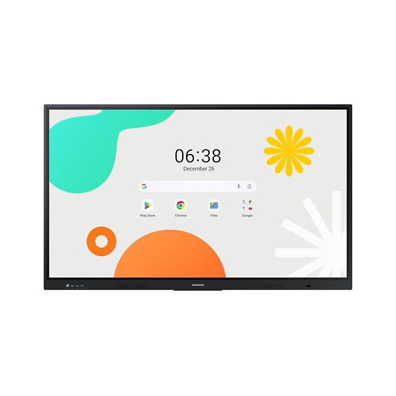 Pantalla Samsung E Board WAF 86 Interactiva 40 Multi Touch Android OS 14 Resolución 3840x2160 4K 400 Nits Uso 12/7