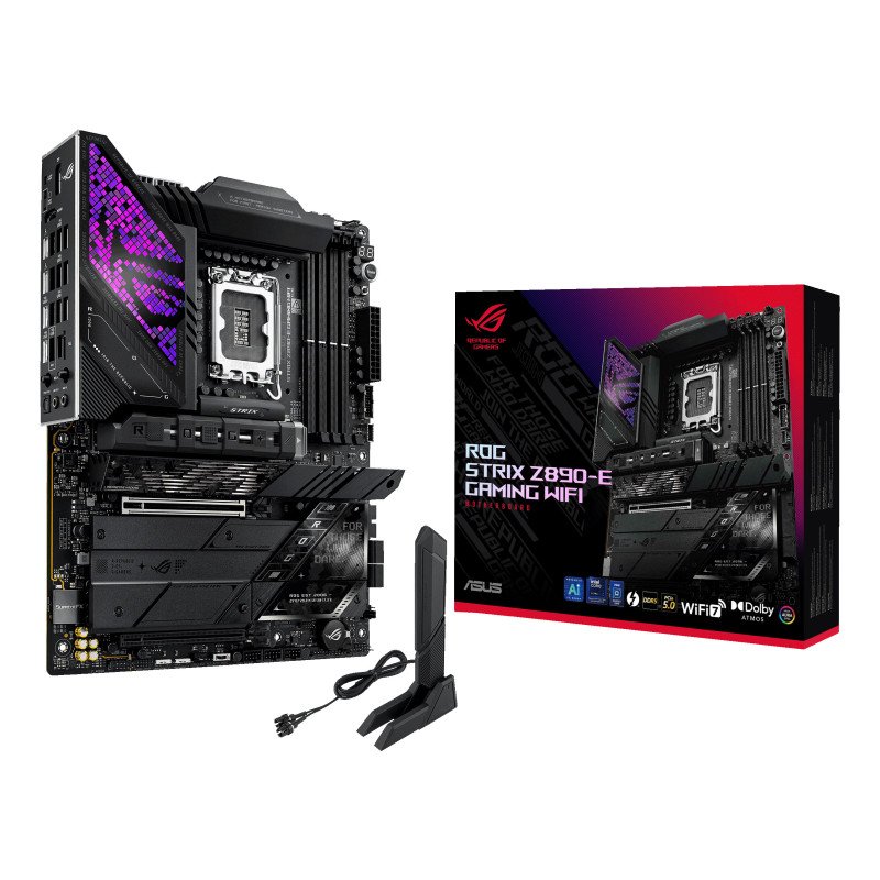 Tarjeta madre ASUS ROG STRIX Z890-E GAMING WIFI, Intel, LGA 1851 (Socket V1), Intel Core Ultra (Series 2), DDR5-SDRAM, 192 GB Tarjeta madre ASUS ROG STRIX Z890-E GAMING WIFI, Intel, LGA 1851 (Socket V1), Intel Core Ultra (Series 2), DDR5-SDRAM, 192 GB