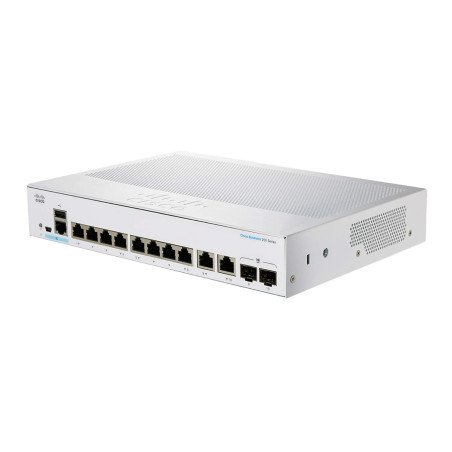 Switch CBS250 Administrable Smart Capa 3 Básica, 8 puertos Gigabit Ethernet, PoE+ con 120W totales, 2 Puertos SFP (2x1G), el sma