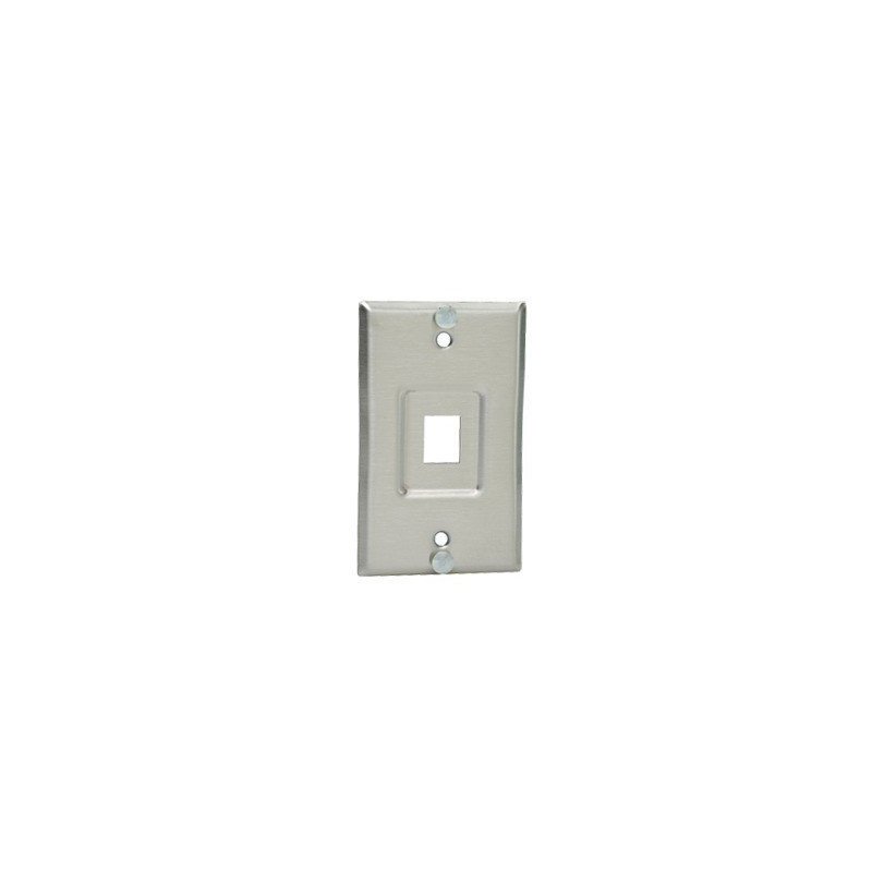 Placa de pared telefónica, salida para 1 puerto - Acero inoxidable