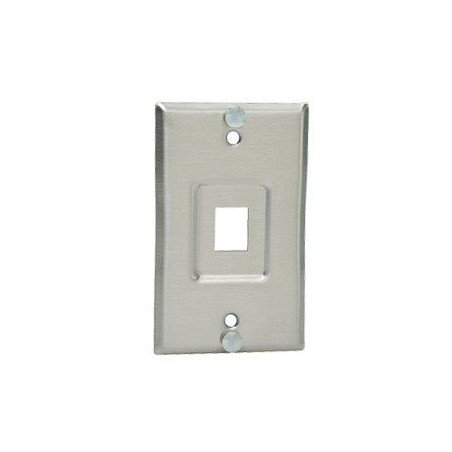 Placa de pared telefónica, salida para 1 puerto - Acero inoxidable