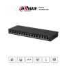 Switch PoE Gigabit de 16 Puertos PoE Gigabit, 190 Watts Totales, Los 2 Puertos Naranjas Soportan Hi-PoE Estándar, Switching 32 G
