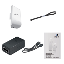 NanoStation LOCO M2 AirMax con antena de panel de 8 dBi, 802.11 b/g/n (2.41 - 2.46 GHz).