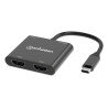Convertidor USB-C Manhattan a HDMI 2 puertos 4K - MST