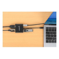 Convertidor USB-C Manhattan a HDMI 2 puertos 4K - MST