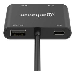 Convertidor USB-C Manhattan a HDMI 2 puertos 4K - MST