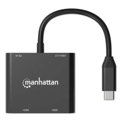 Convertidor USB-C Manhattan a HDMI 2 puertos 4K - MST