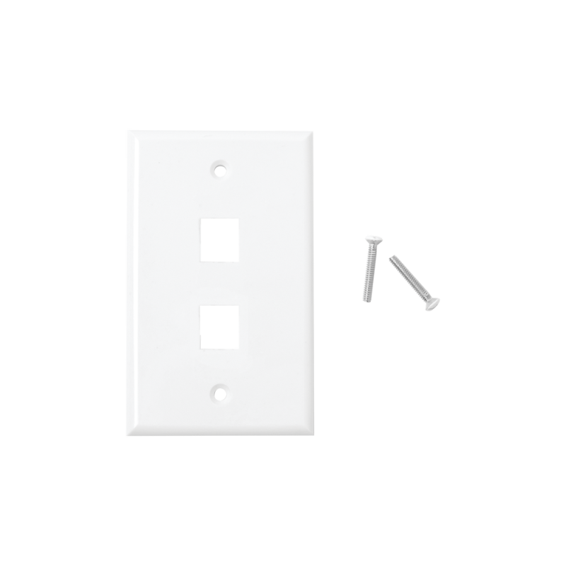 Placa de pared de 2 puertos - blanco