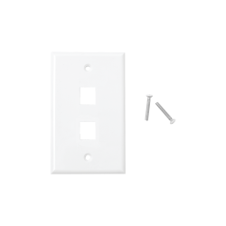 Placa de pared de 2 puertos - blanco