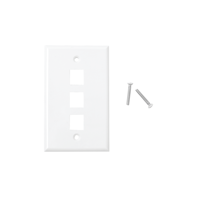 Placa de pared de 3 puertos - blanco
