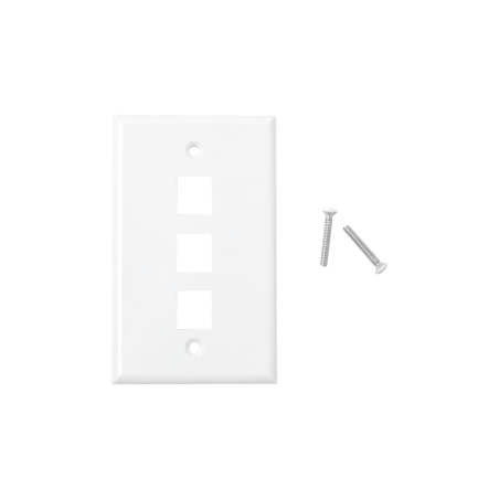 Placa de pared de 3 puertos - blanco