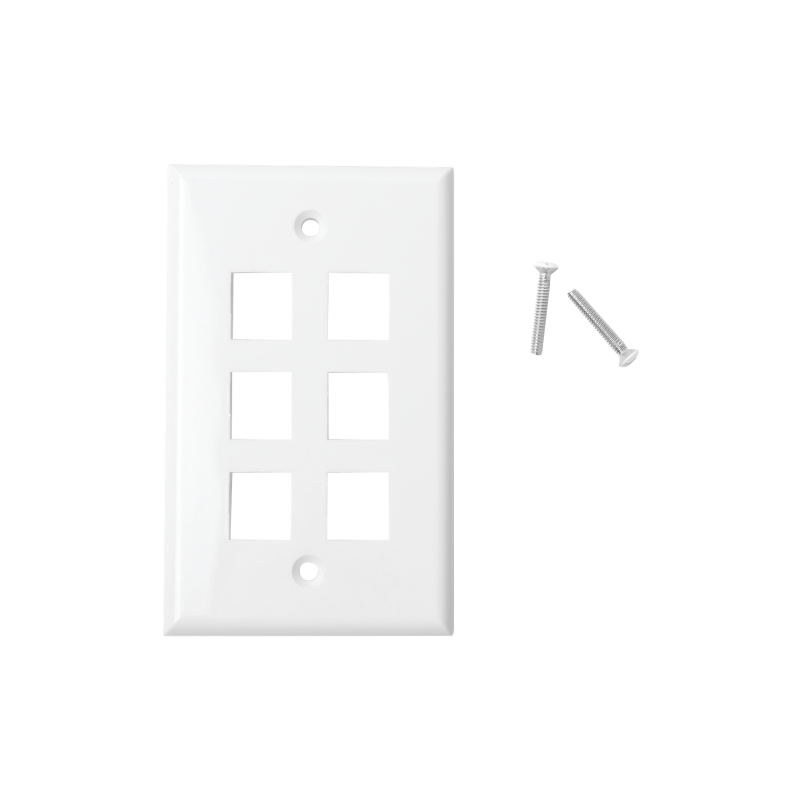 Placa de pared de 6 puertos - blanco