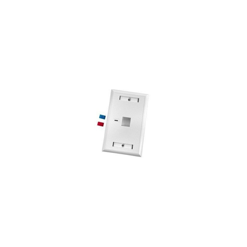 Placa de pared de 1 puerto con espacio para etiqueta - blanco