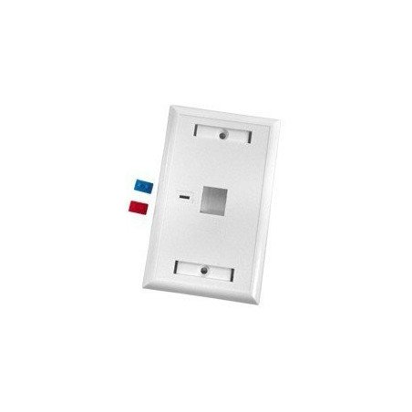 Placa de pared de 1 puerto con espacio para etiqueta - blanco