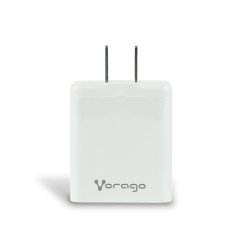 Cargador para pared. Vorago AU-350-WH blanco. Quick charge, cargador de pared, blanco. Quick charge 3.0a pd 20w USB a y tipo c b