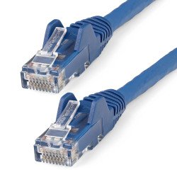 Cable Ethernet Cat 6 de 2 Metros - LSZH - Cable de Red Patch CAT6 UTP RJ45 PoE de 100W 10 GbE Sin Enganches Azul, ETL - Extremo