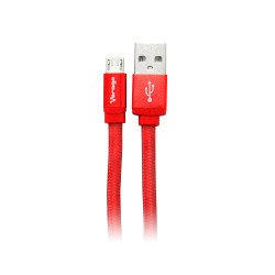 Cable USB Vorago CAB-113, USB A 2.0 a micro USB. 1 metro, rojo, bolsa.