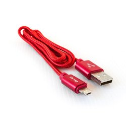 Cable Vorago dual micro USB, lightning rojo 1m bolsa