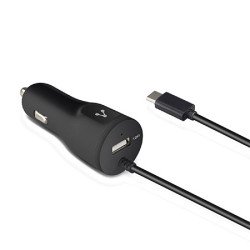 Cargador cable micro USB Vorago AU-303 - Negro, 2.4A USB 1.0A