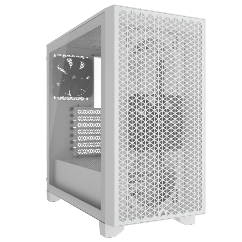 Gabinete Corsair airflow 3000d media torre blanco RGB TG ATX