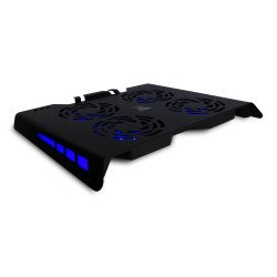 Base Enfriadora Game Factor CPG400 - Negro, 4 Ventiladores RGB, USB Aluminio