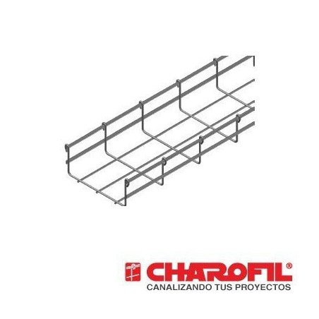 Charola tipo malla 66/150 mm, con acabado Electro Zinc, hasta 157 cables Cat6, tramo 3 m