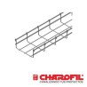 Charola tipo malla 66/150 mm, con acabado Electro Zinc, hasta 157 cables Cat6, tramo 3 m