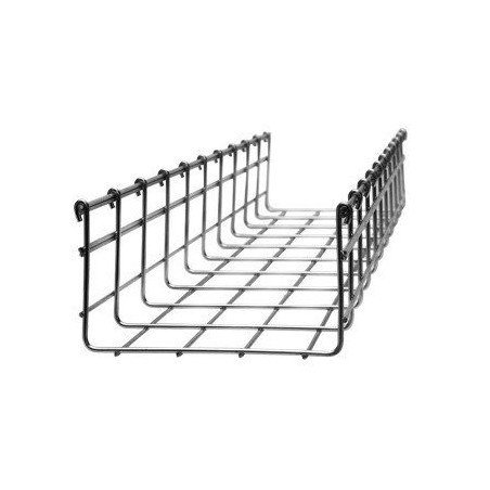 Charola tipo malla 116/200 mm, con acabado Electro Zinc, hasta 369 cables Cat6 tramo 3 m