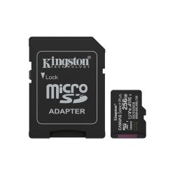 Memoria flash micro SD Kingston SDXC Canvas select plus 256 GB 150Mb/s UHS-I u1 v10 con adaptador (sdcs3, 256gb)