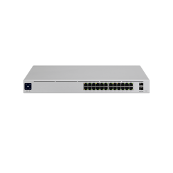 UniFi Switch Gigabit PoE PRO, 24 Puertos PoE Gigabit Ethernet, 2 Puertos SFP+, PoE 400 Watts, Administrable Capa 3, Pantalla Inf