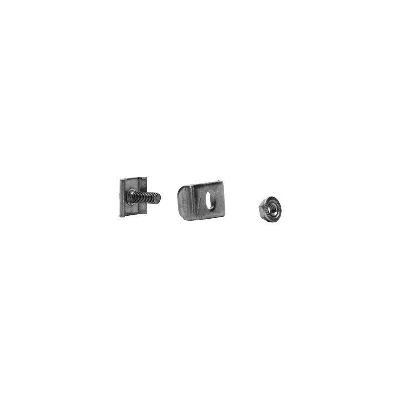 Kit 2 para unir tramos de charola, clema mediana, mas tornillo encastardo, con acabado Electro Zinc Kit 2 para unir tramos de charola, clema mediana, mas tornillo encastardo, con acabado Electro Zinc