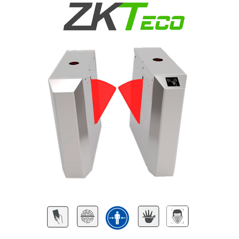 Barrera Peatonal Bidireccional, Acero SUS304, Aleta de Acrílico Personalizable, 110V, Infrarrojos, 5 millones de Ciclos, 30 Pers