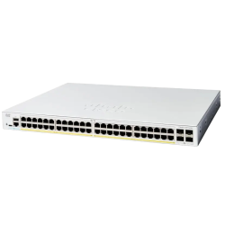 Cisco Switch Catalyst 1200, 48 puertos Gigabit Ethernet, PoE+ con 375W totales, 4 Puertos SFP+ (4x 1G/10G), Incluye cable CAB-16