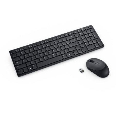 Teclado DELL KM555, Tamaño completo (100%), Inalámbrico, RF inalámbrico + bluetooth, Plunger key switch, Negro, Ratón incluido