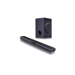 Lg sound bar subwoofer, 2.1 canales, bluetooth,1600w rms, woofer level -15-6db, negro