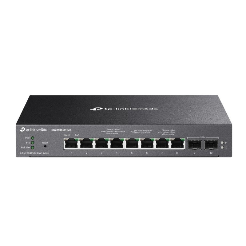 Switch TP-Link Omada SG2210XMP-M2, Gestionado, L2/L2+, 2.5G Ethernet (100/1000/2500), Energía sobre Ethernet (PoE)