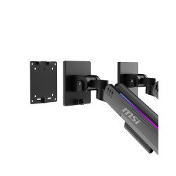 Soporte para doble monitor MSI MPG MT201DR, Abrazadera/Ojal, 20 kg, 43.2 cm (17"), 88.9 cm (35"), 100 x 100 mm, Negro