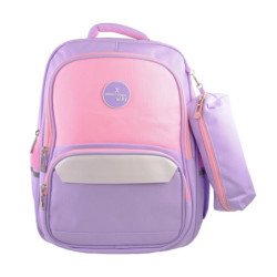 Mochila Escolar Infantil Múltiples Compartimentos Modelo Bookery Color Purpura