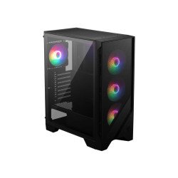 Gabinete MSI MAG FORGE 120A AIRFLOW, Midi Tower, PC, Negro, Transparente, ATX, Micro ATX, Mini-ITX, Red, Yeso, Juego