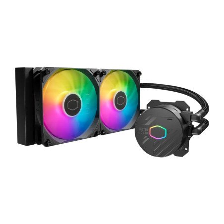 Disipador de enfriamiento liquido cooler master masterliquid ml240l Core ARGB, negro, ventiladores de 120mm socket 1851, 1700, 1